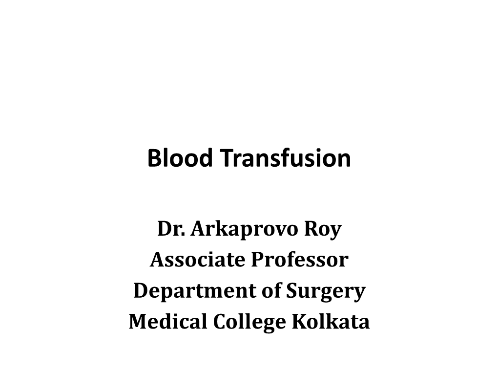 Blood Transfusion