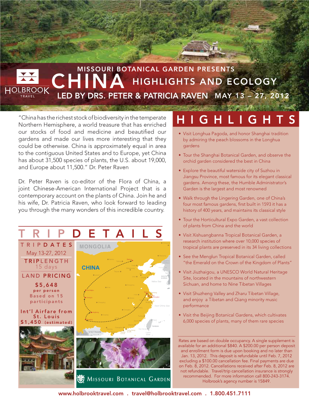 Page 1 H I G H L I G H T S “China Has the Richest Stock of Biodiversity In