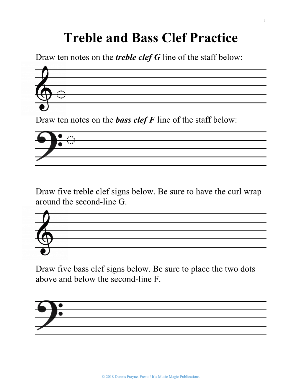 Treble and Bass Clef Practice