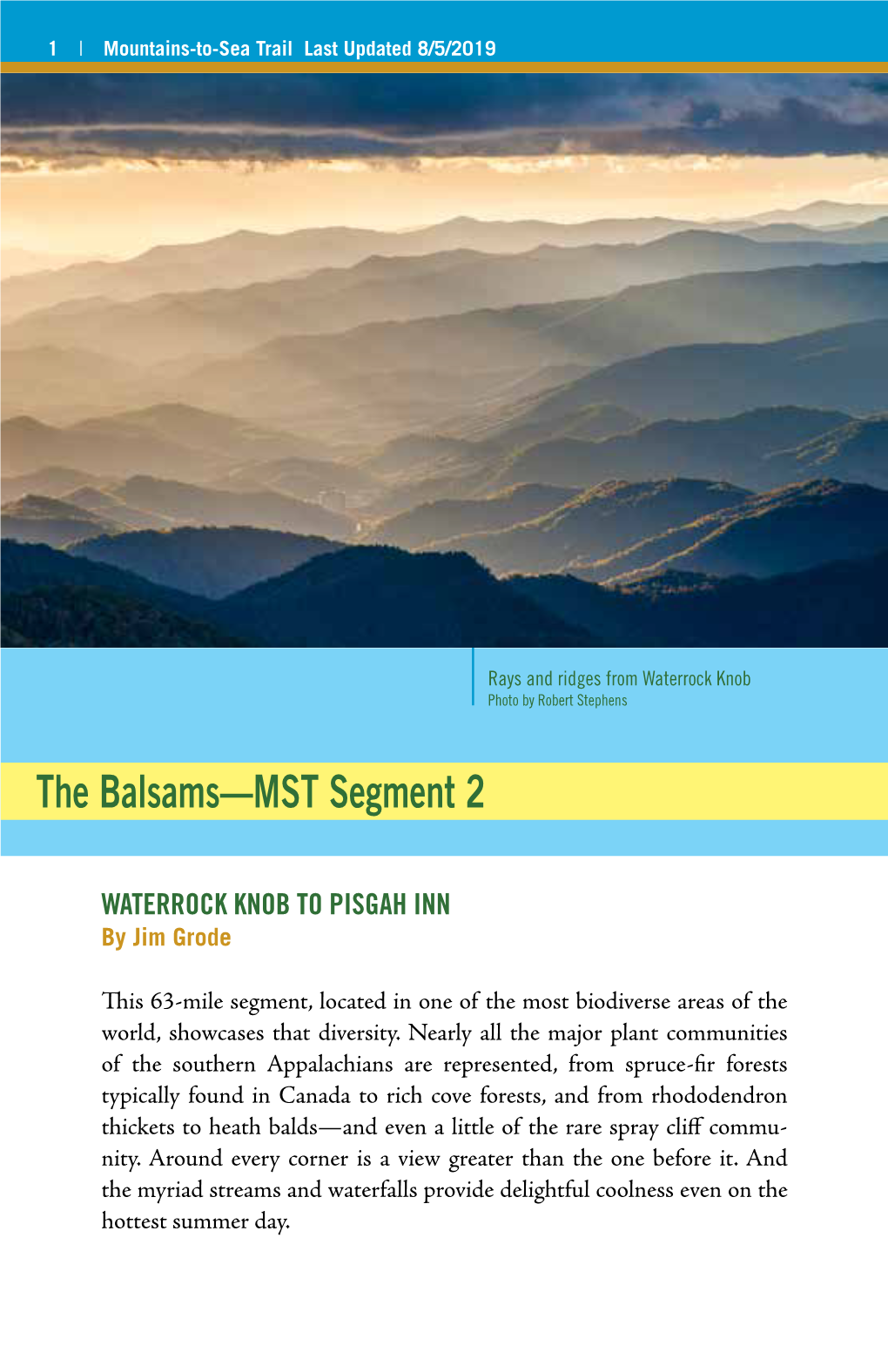 The Balsams—MST Segment 2