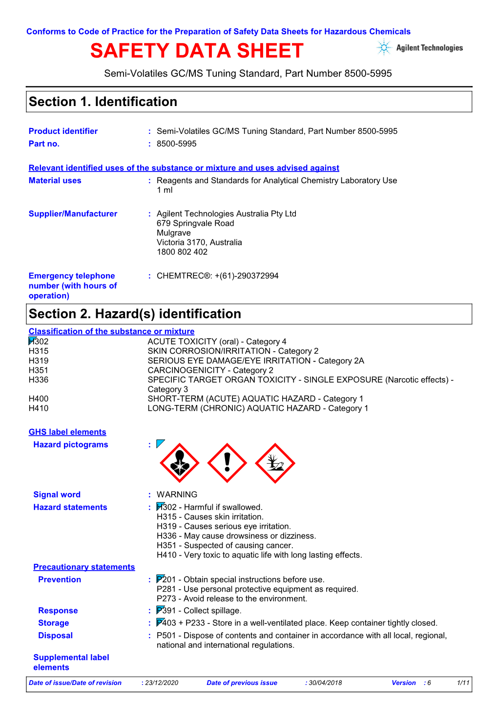 Section 2. Hazard(S)