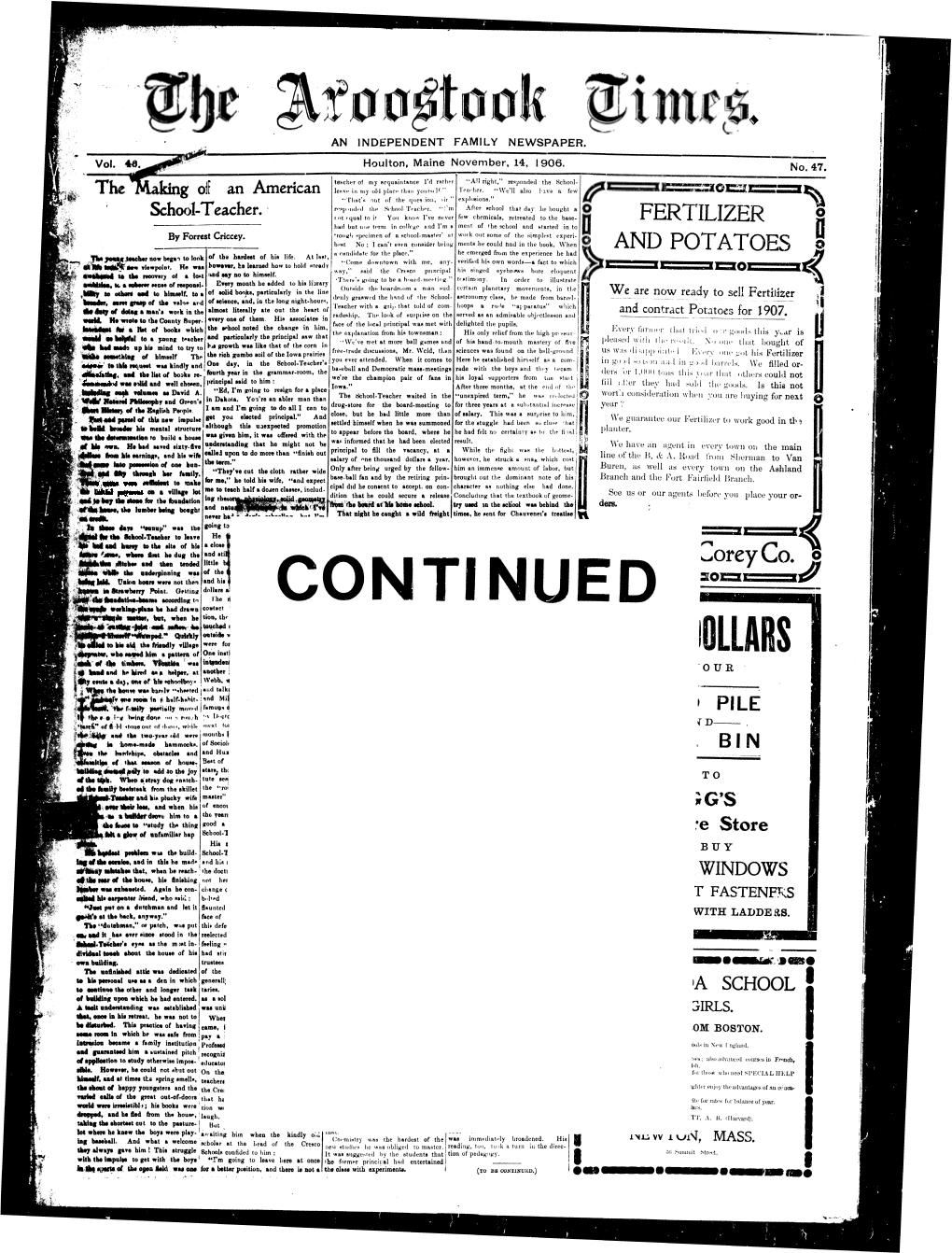 The Aroostook Times, November 14, 1906