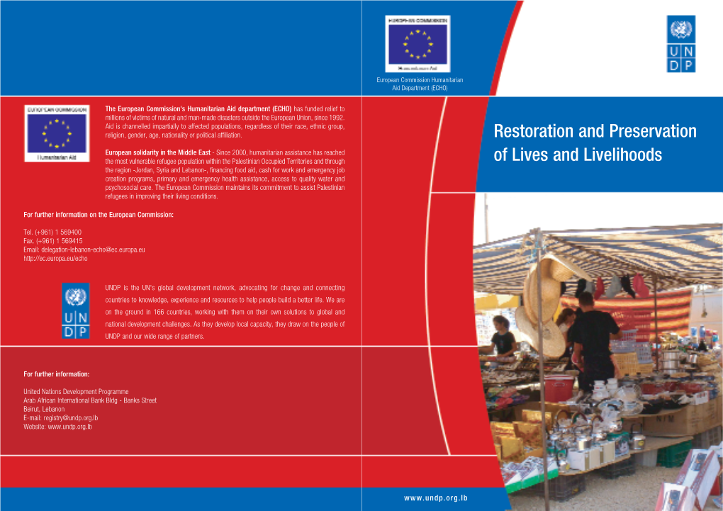 Restoration and Preservation of Lives and Livelihoods