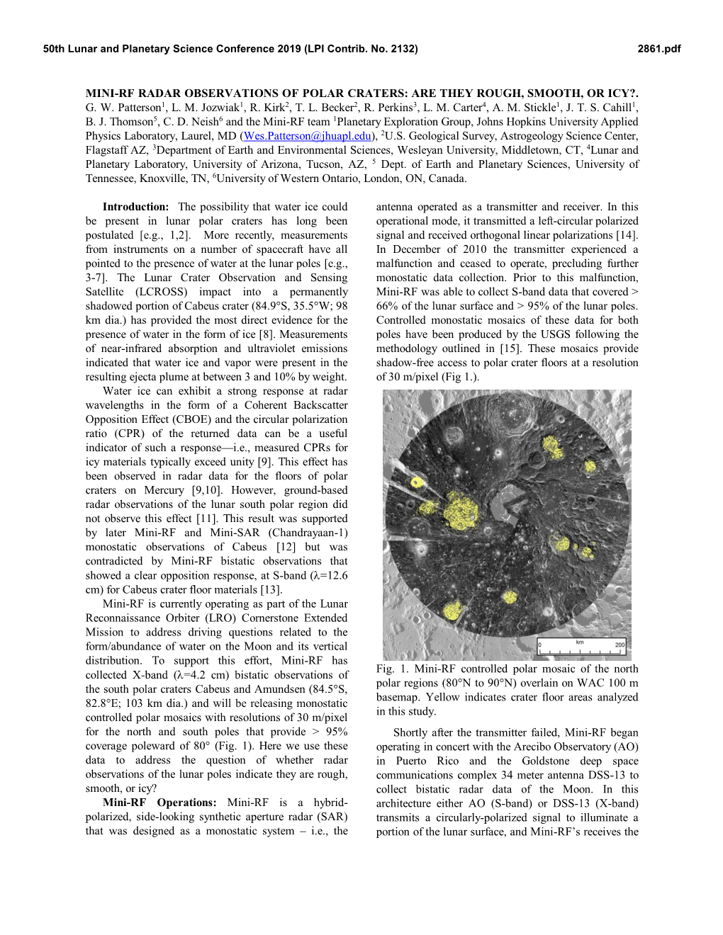 Mini-Rf Radar Observations of Polar Craters: Are They Rough, Smooth, Or Icy?