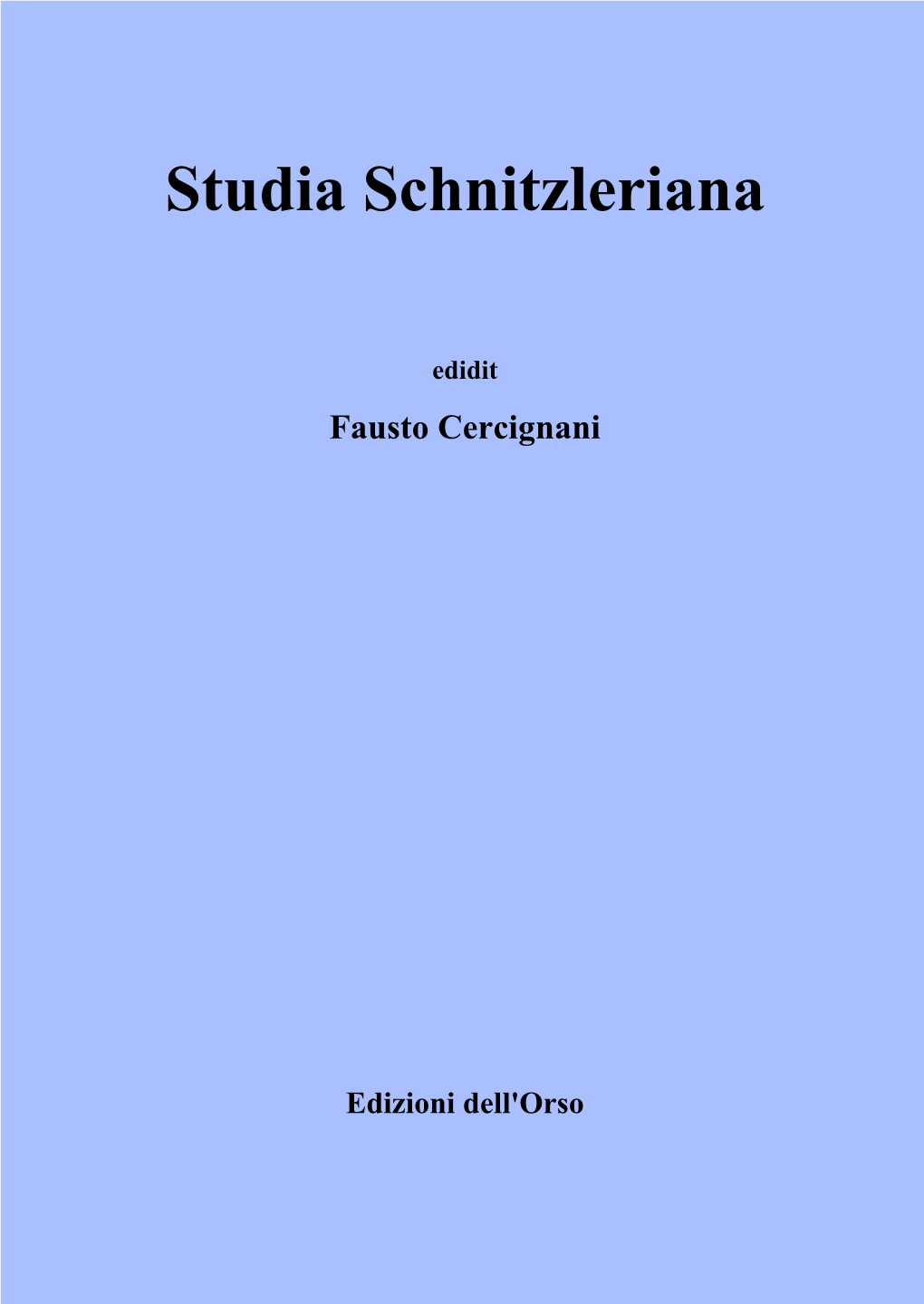 Studia Schnitzleriana