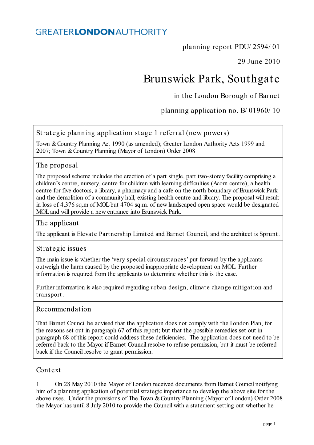 Brunswick Park, Southgate