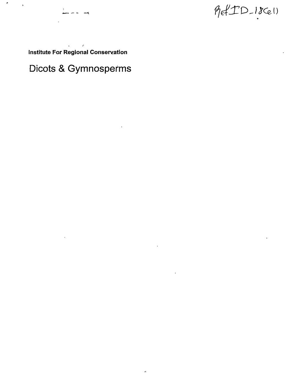 Dicots & Gymnosperms