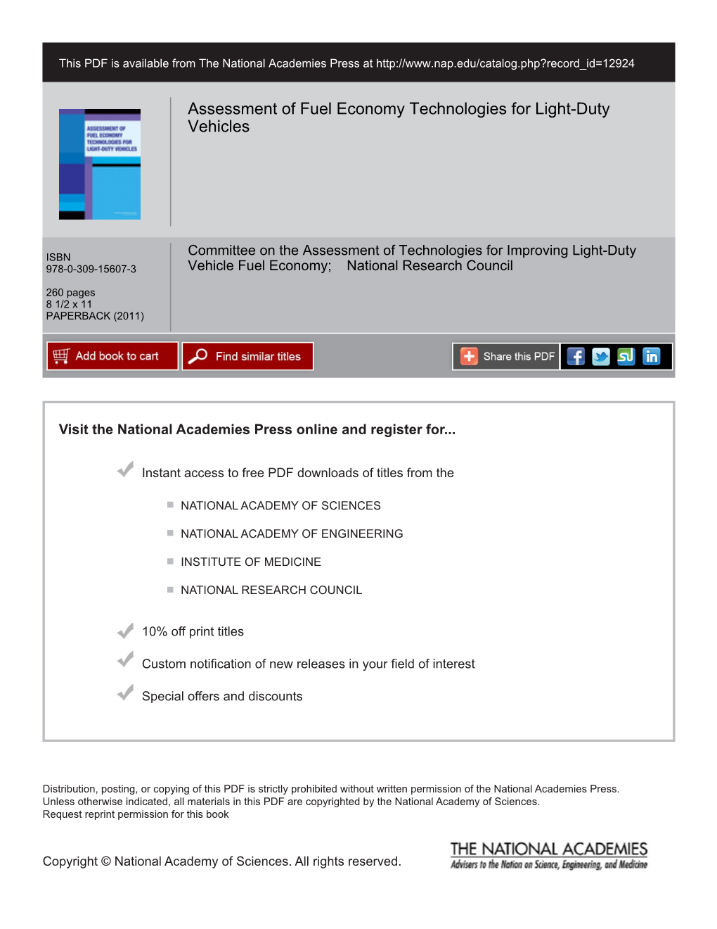 Assessment of Fuel Economy Technologies for Light-Duty Vehicles