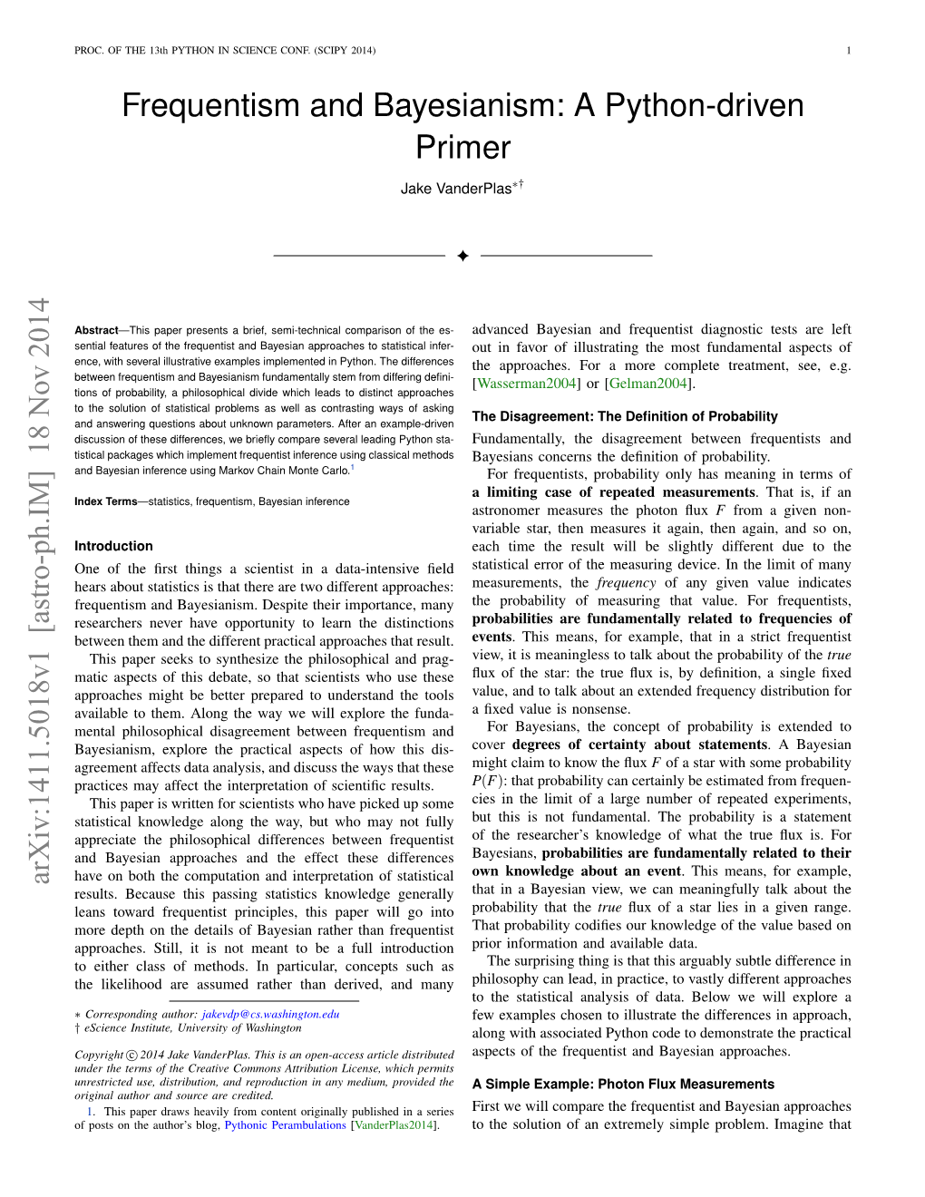 Frequentism and Bayesianism: a Python-Driven Primer