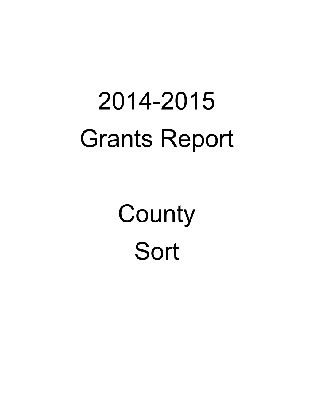 2014-2015 Grants Report County Sort