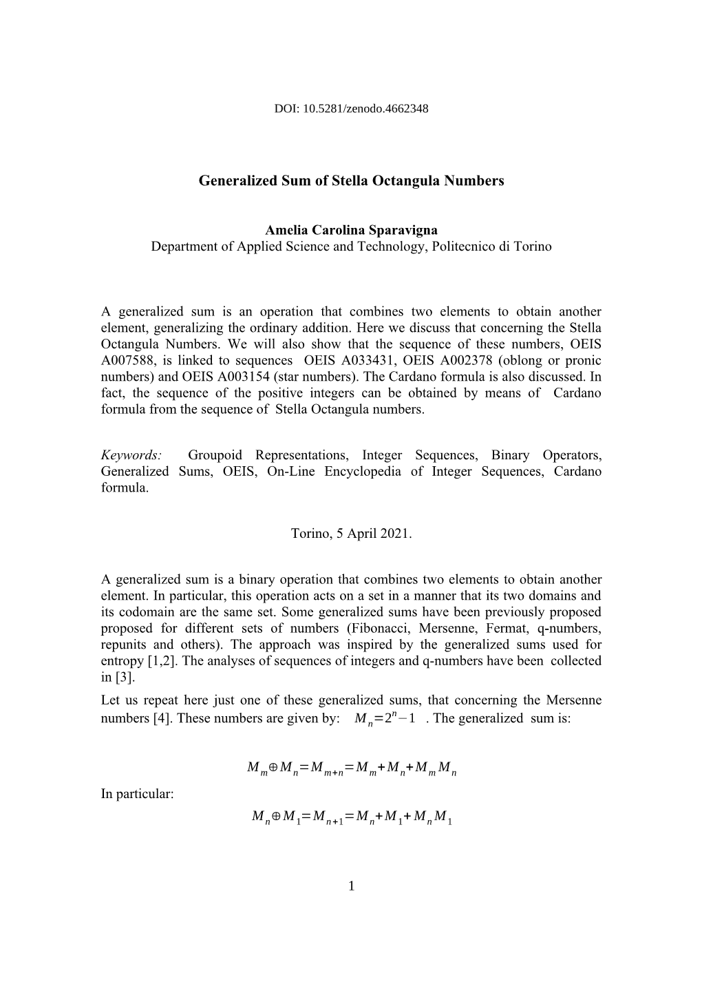 Generalized Sum of Stella Octangula Numbers