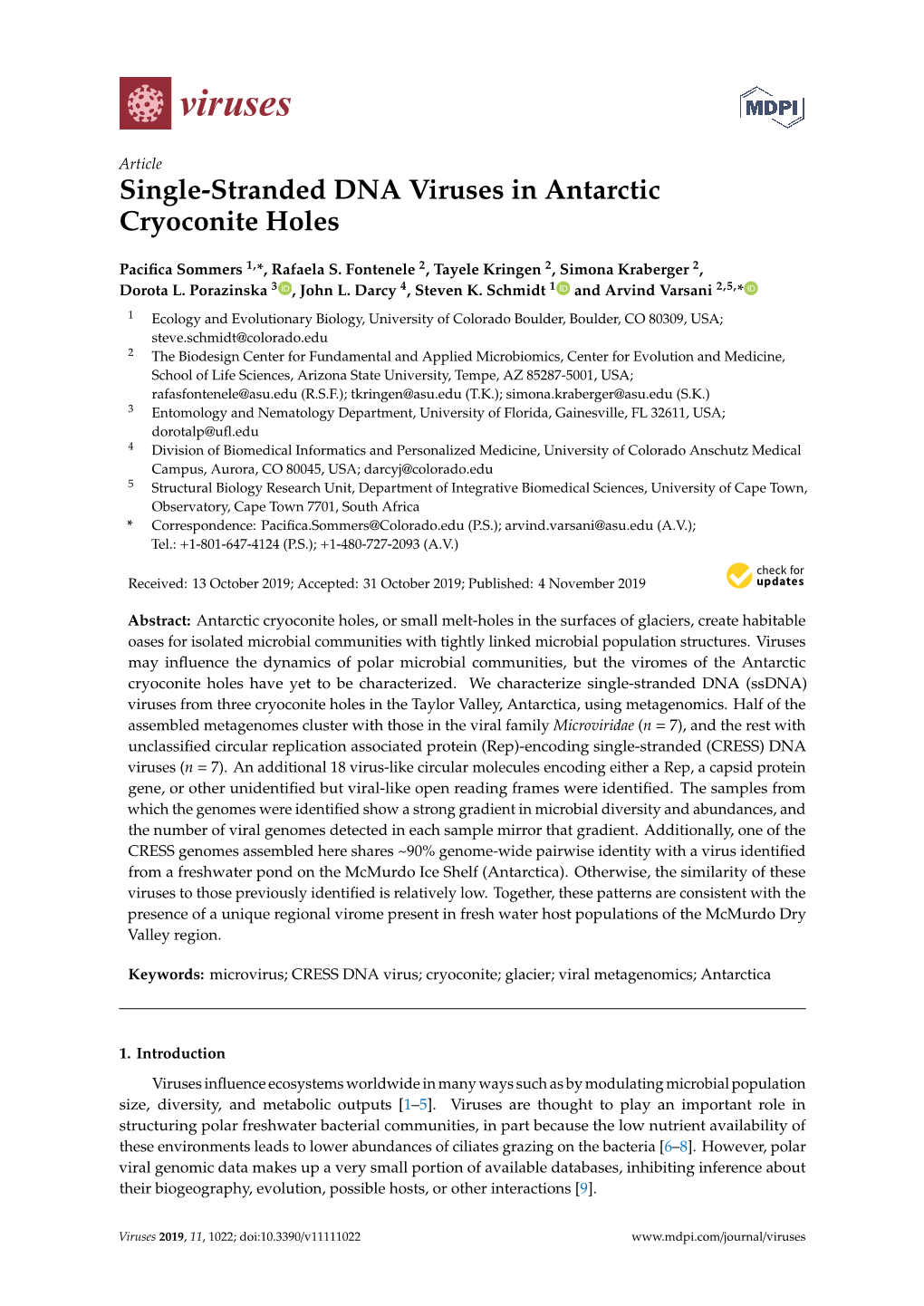 Single-Stranded DNA Viruses in Antarctic Cryoconite Holes