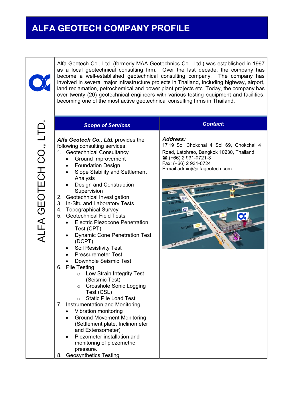 Project Experience of Alfa Geotech