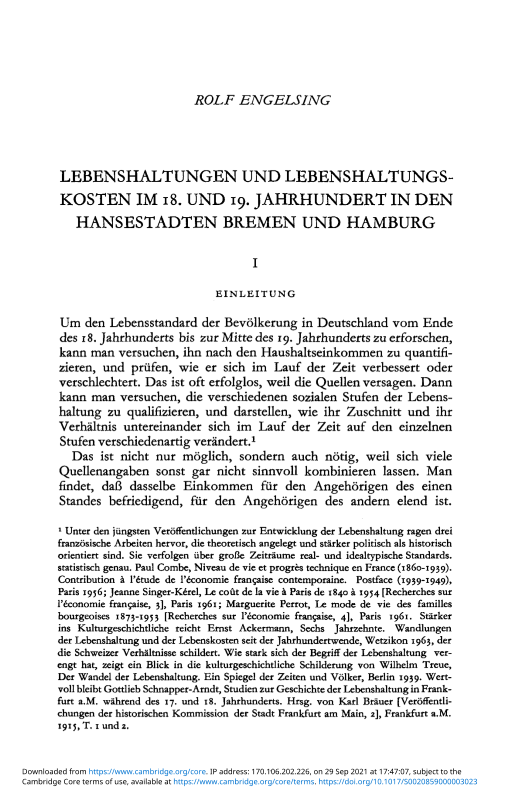 Kosten Im 18. Und 19. Jahrhundert in Den Hansestadten Bremen Und Hamburg