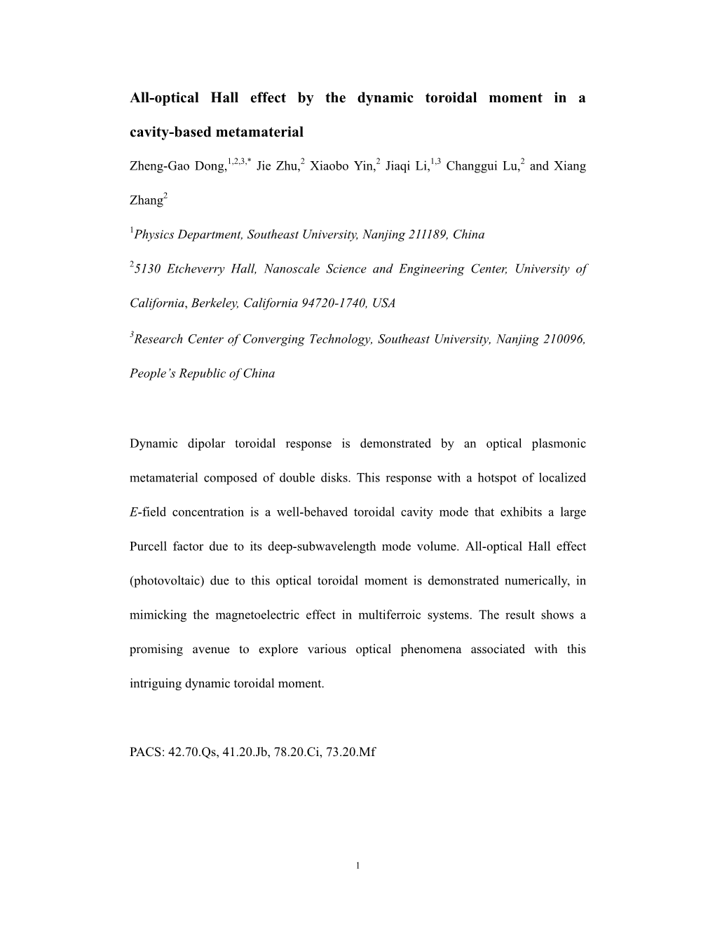 All-Optical Hall Effect by the Dynamic Toroidal Moment in a Cavity-Based Metamaterial