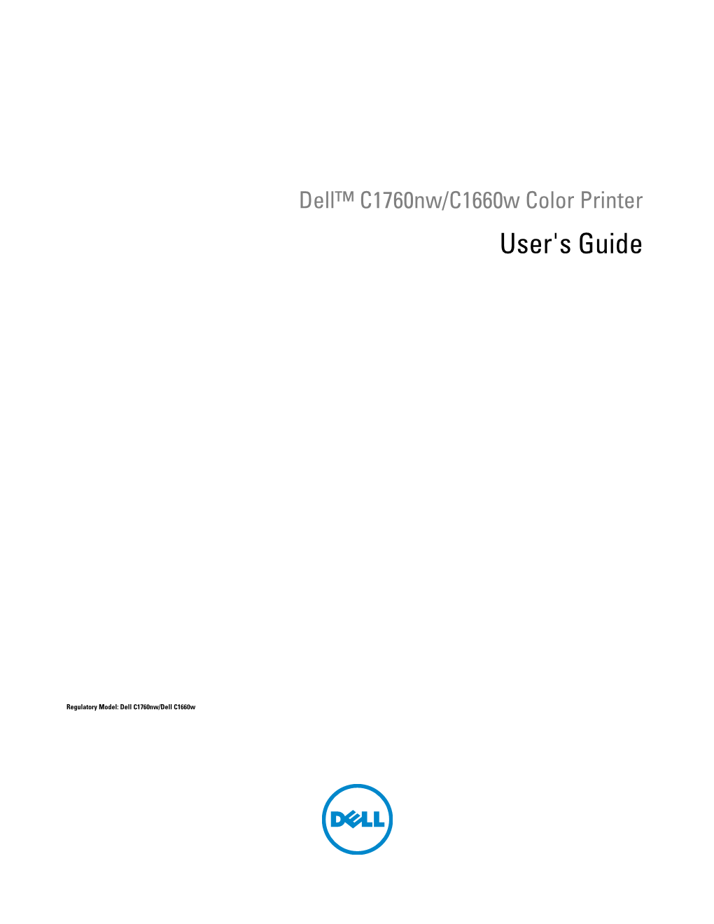 Dell™ C1760nw/C1660w Color Printer User's Guide