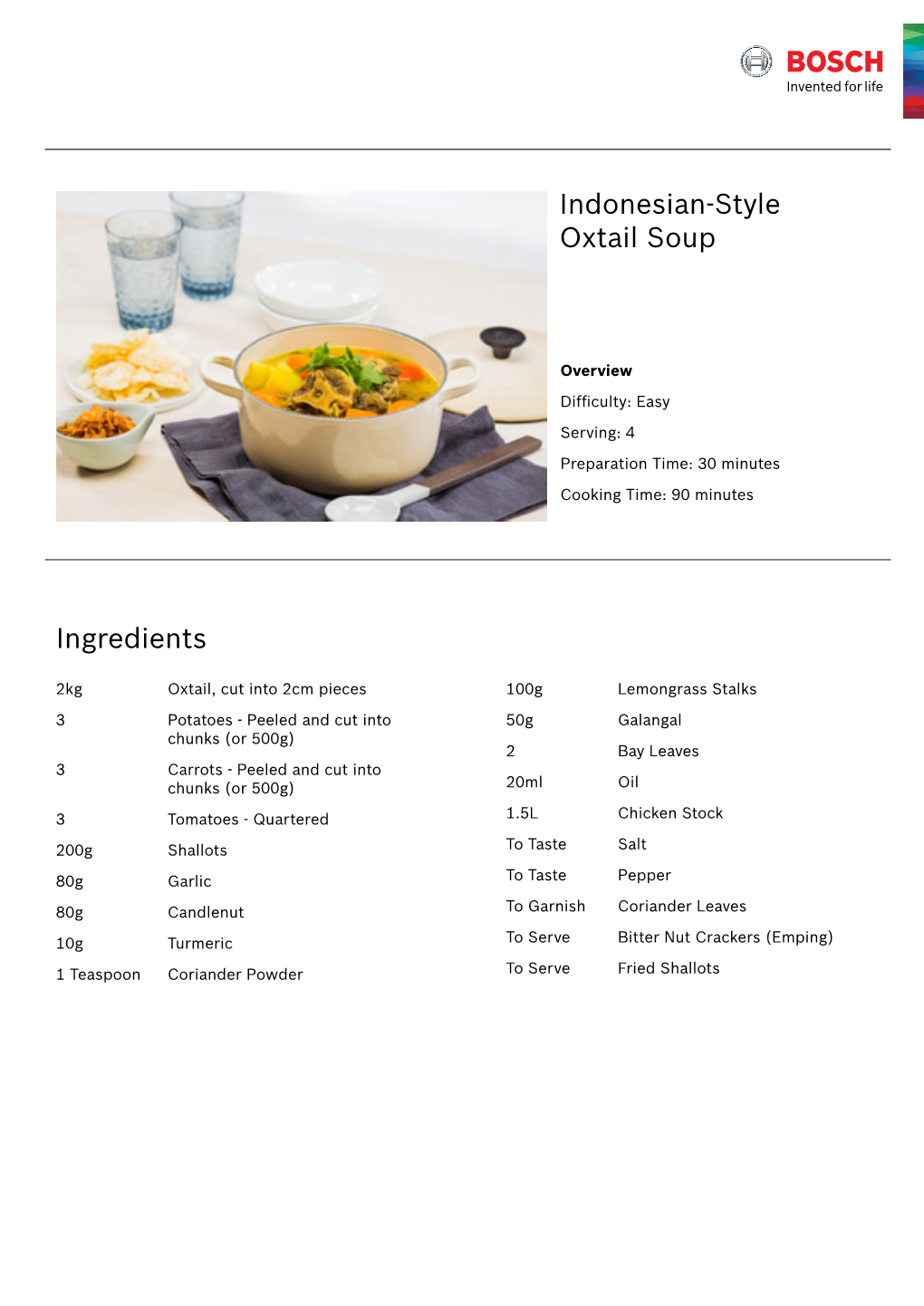 Indonesian-Style Oxtail Soup Ingredients