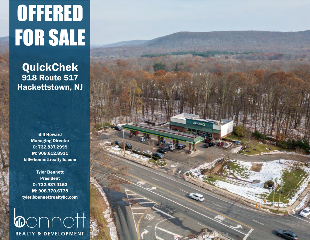 FOR SALE Quickchek 918 Route 517 Hackettstown, NJ