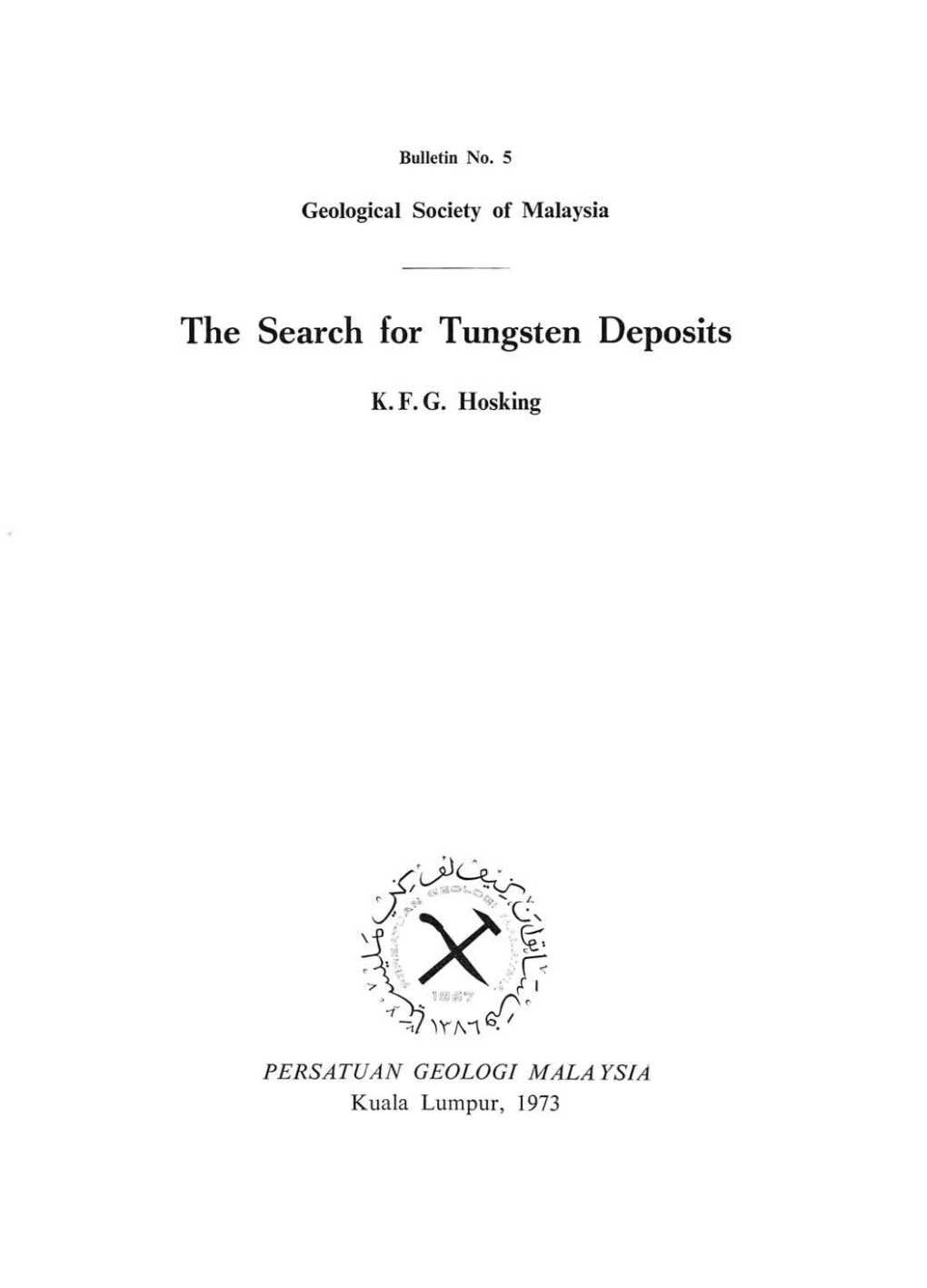 The Search for Tungsten Deposits