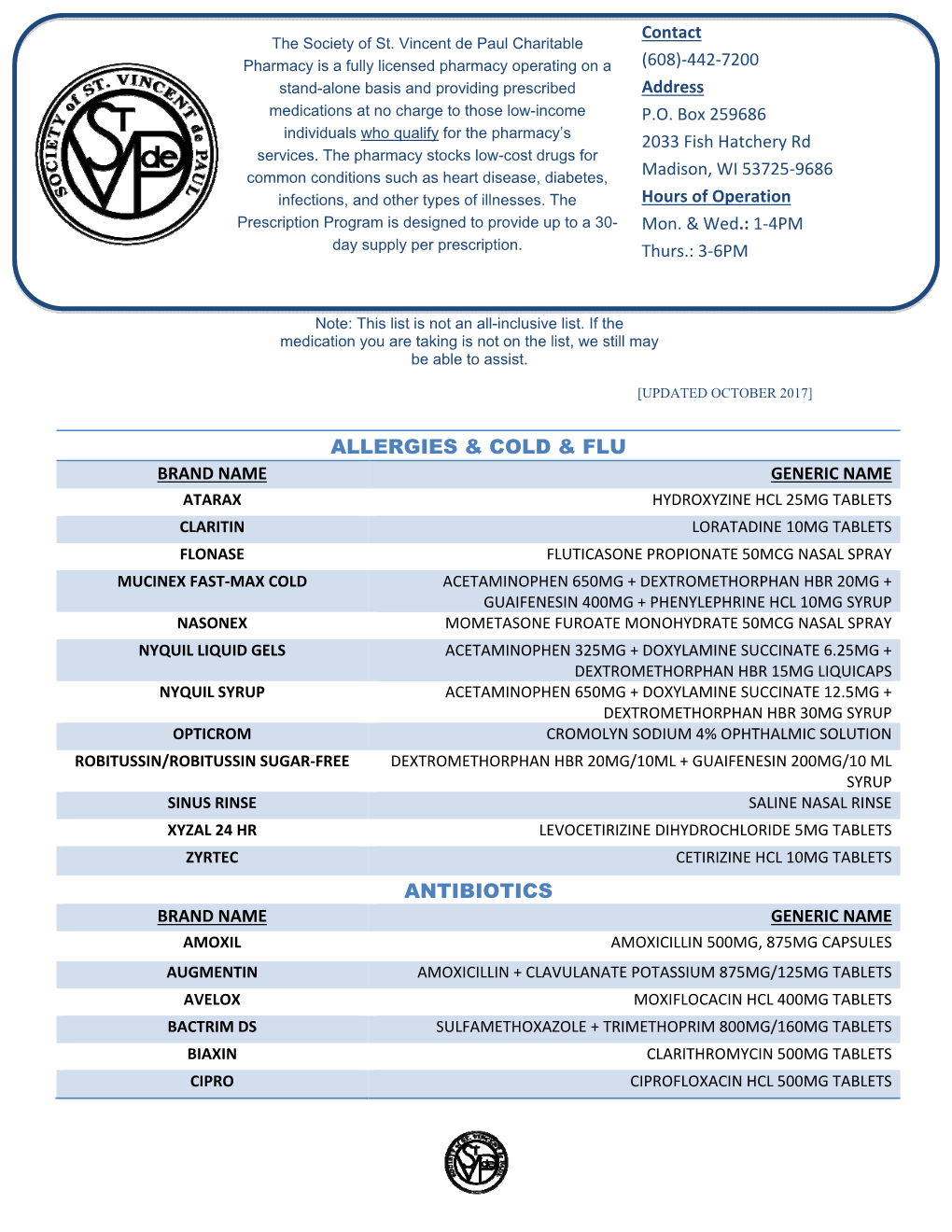 Allergies & Cold & Flu Antibiotics