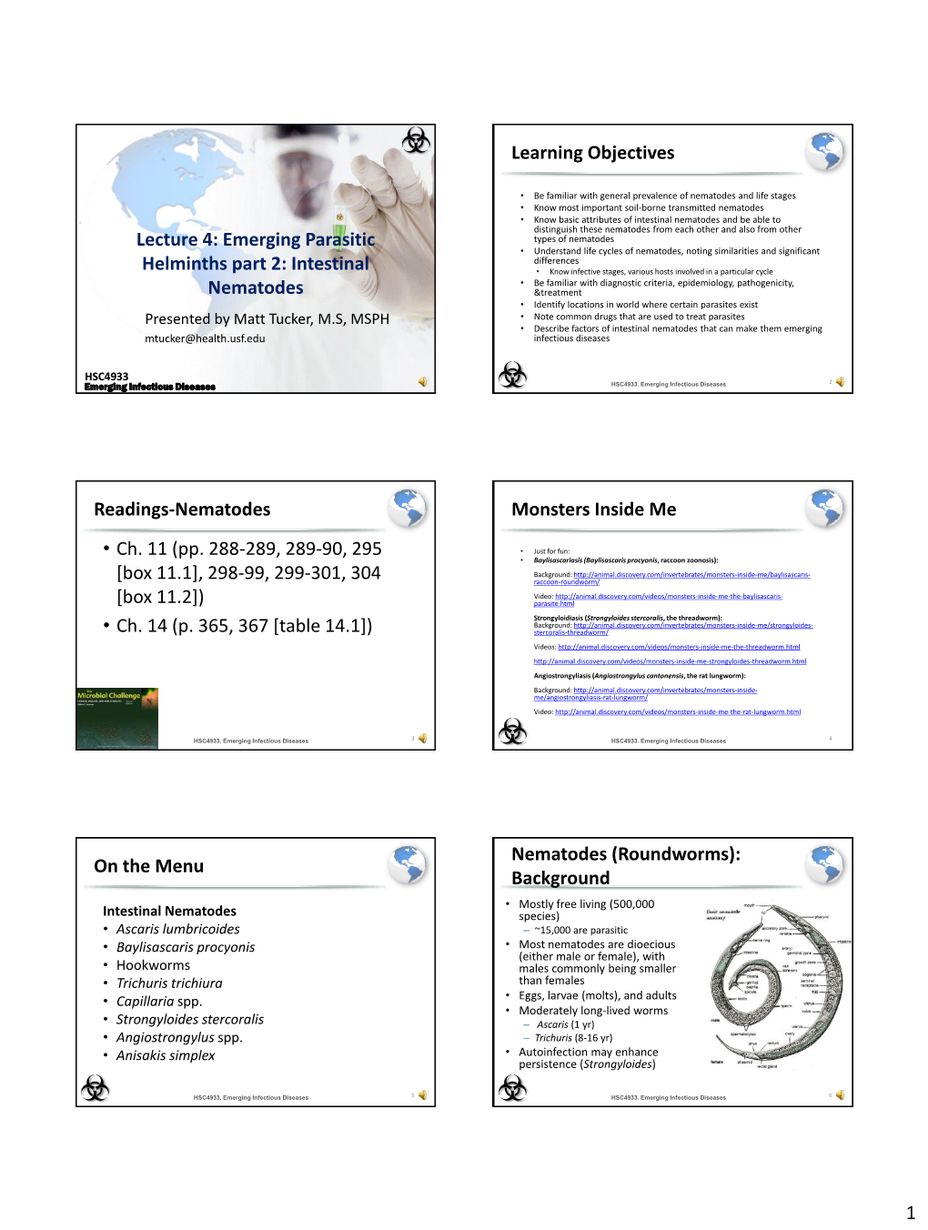 Parasites 1: Trematodes and Cestodes