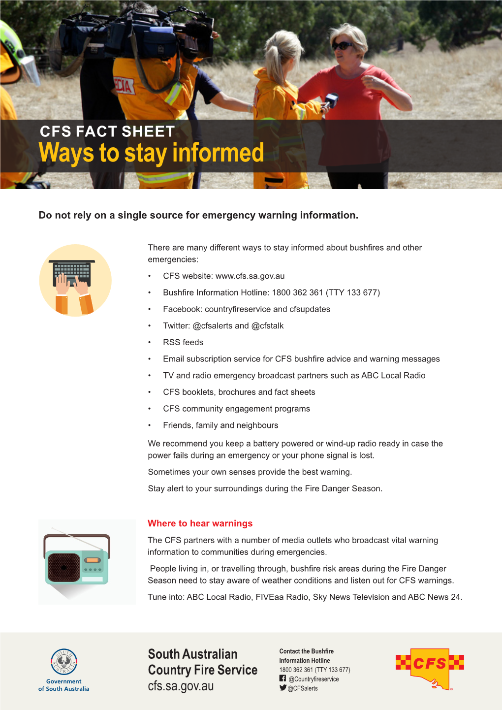 CFS FACT SHEET Ways to Stay Informed