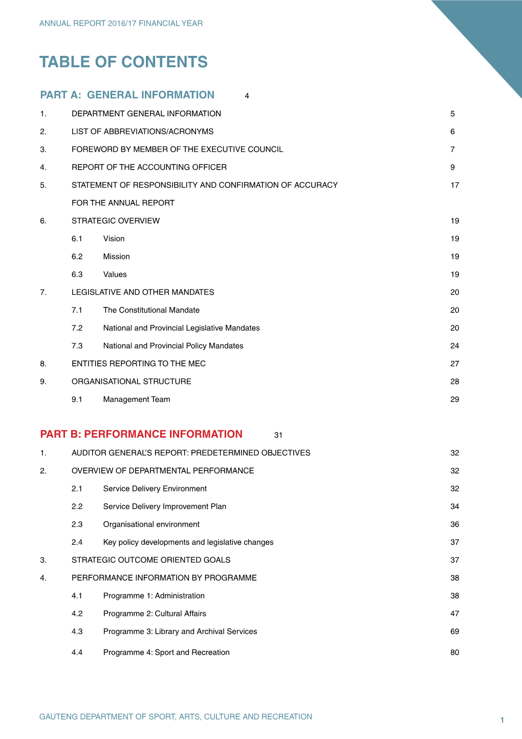 Table of Contents