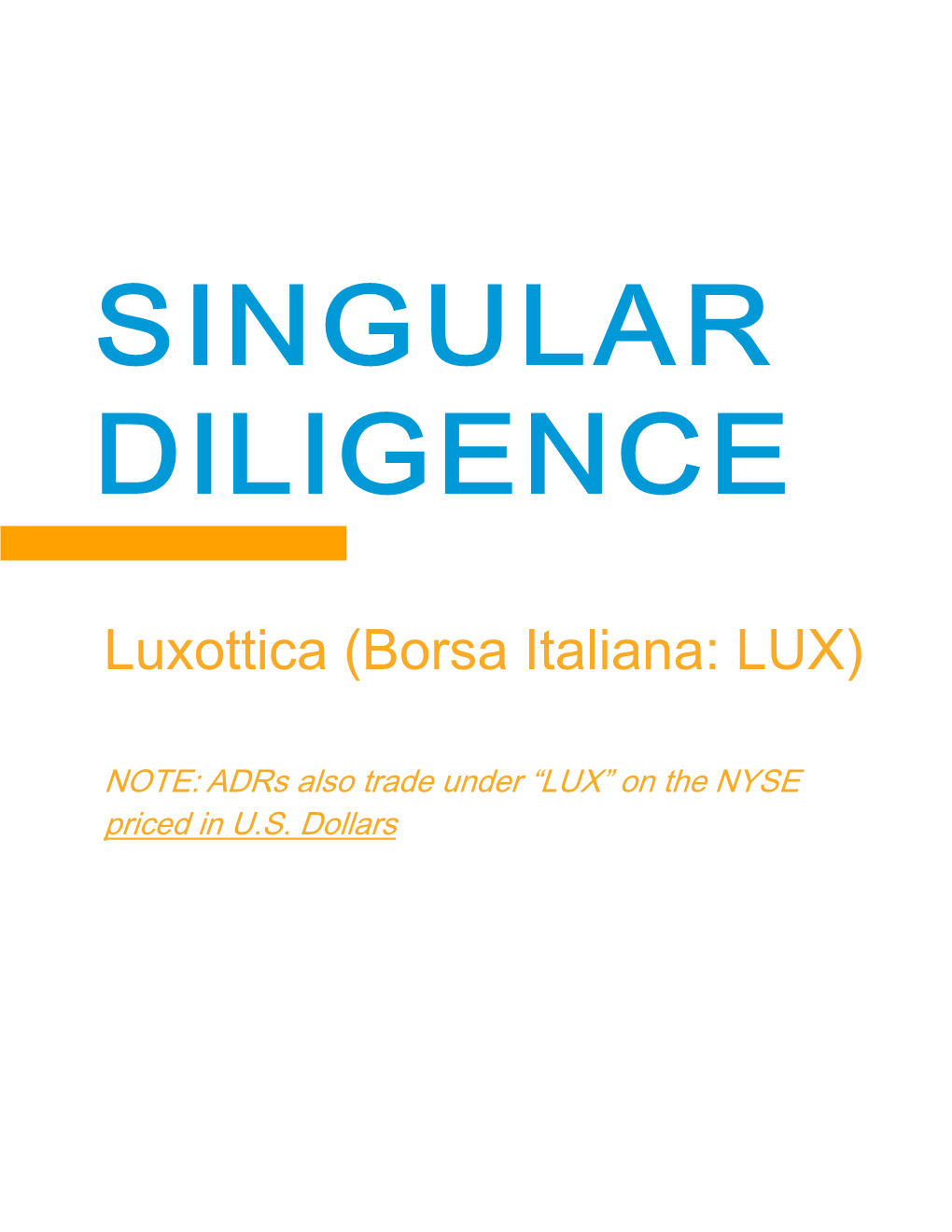 Luxottica (Borsa Italiana: LUX)