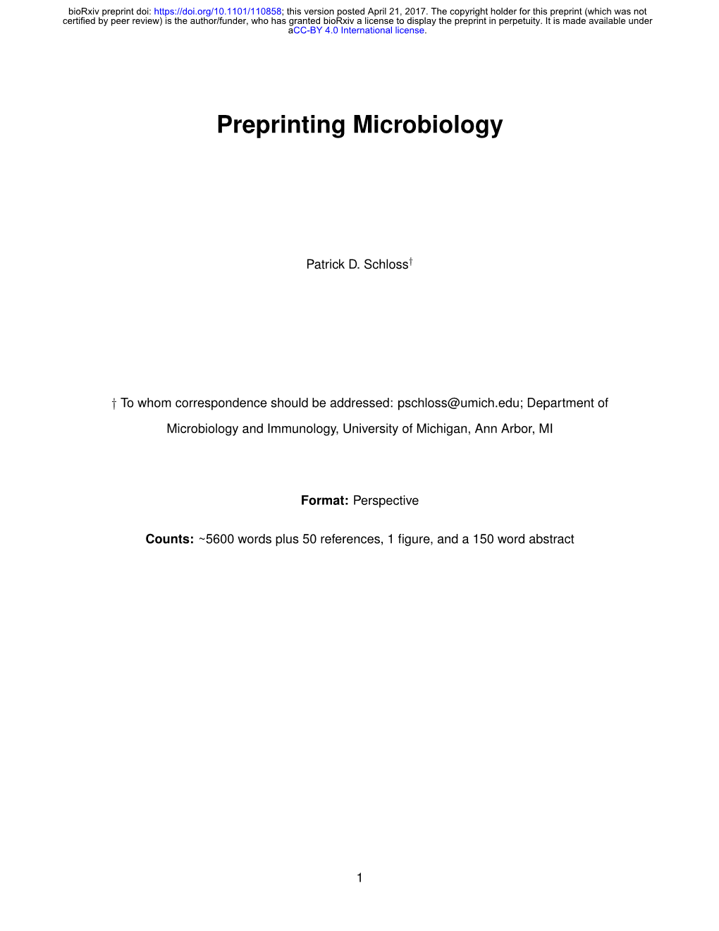 Preprinting Microbiology