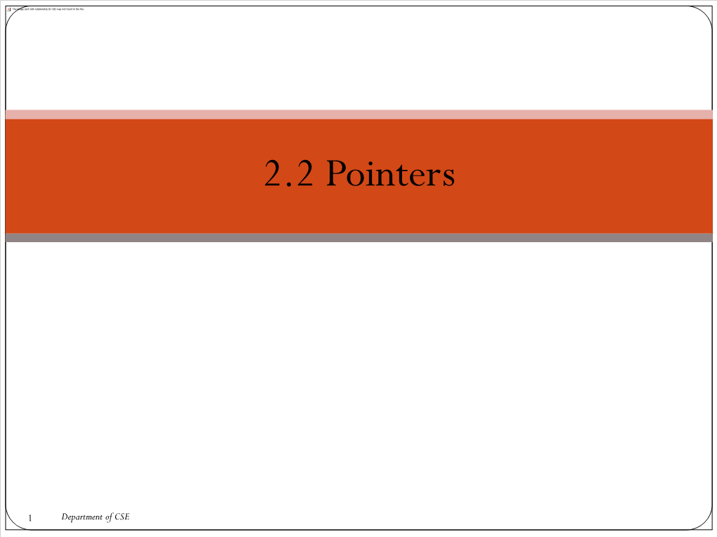 2.2 Pointers