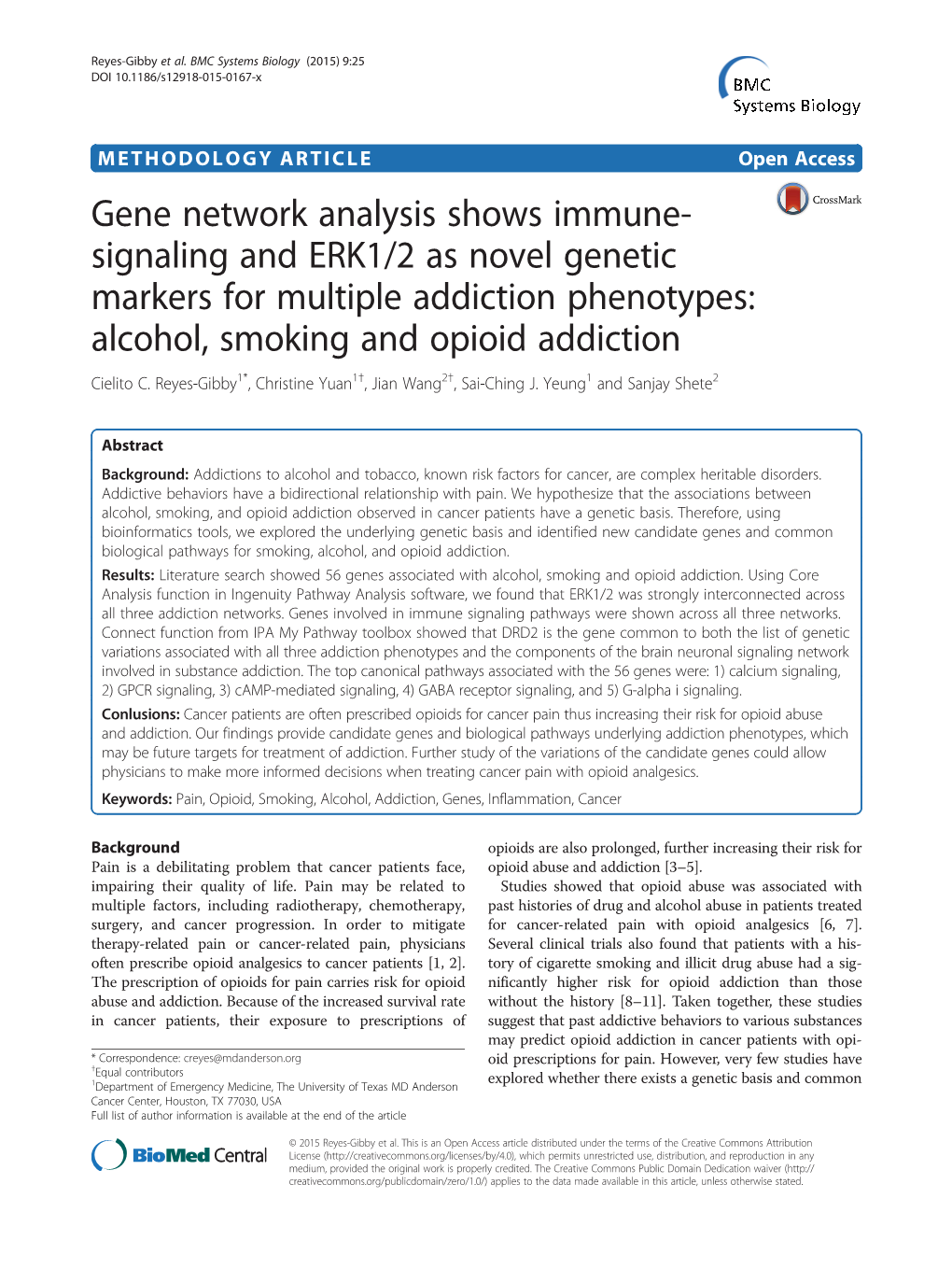 Alcohol, Smoking and Opioid Addiction Cielito C