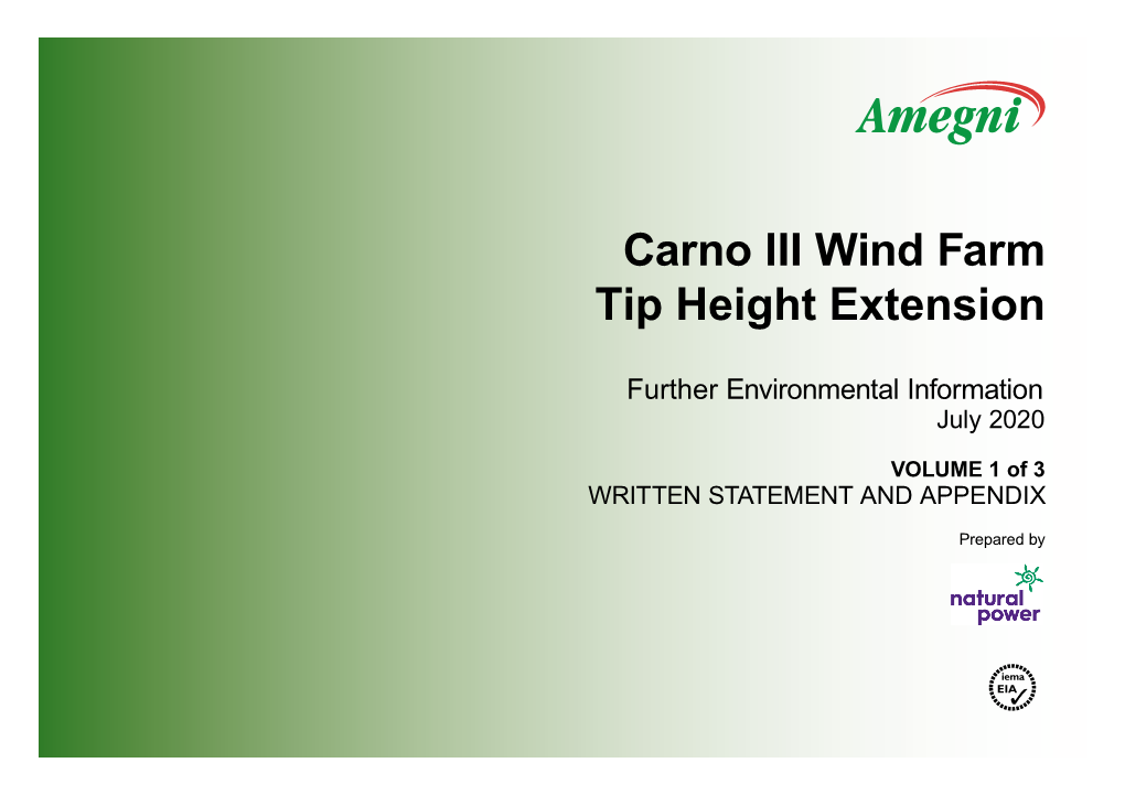 Carno III Wind Farm Tip Height Extension