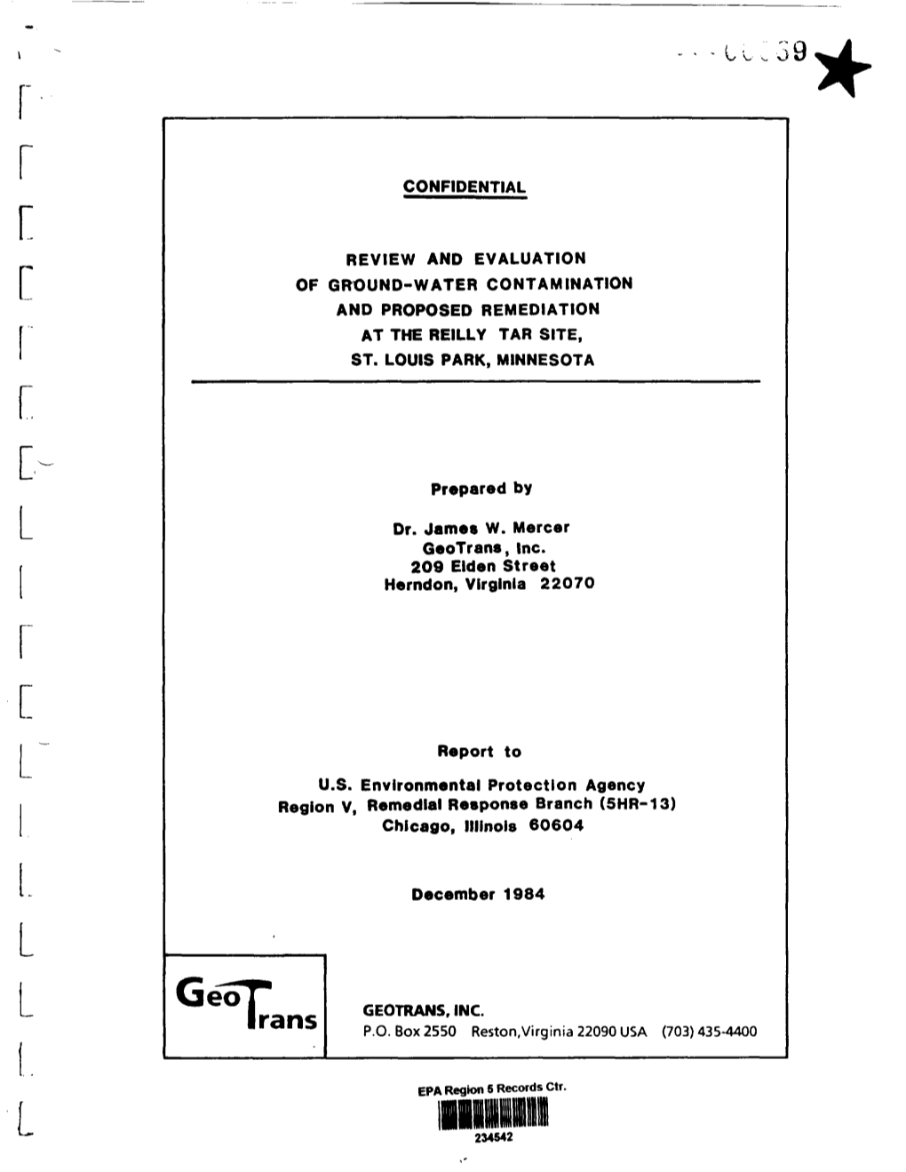 Review & Evaluation of Groundwater Contamination & Proposed Remediation