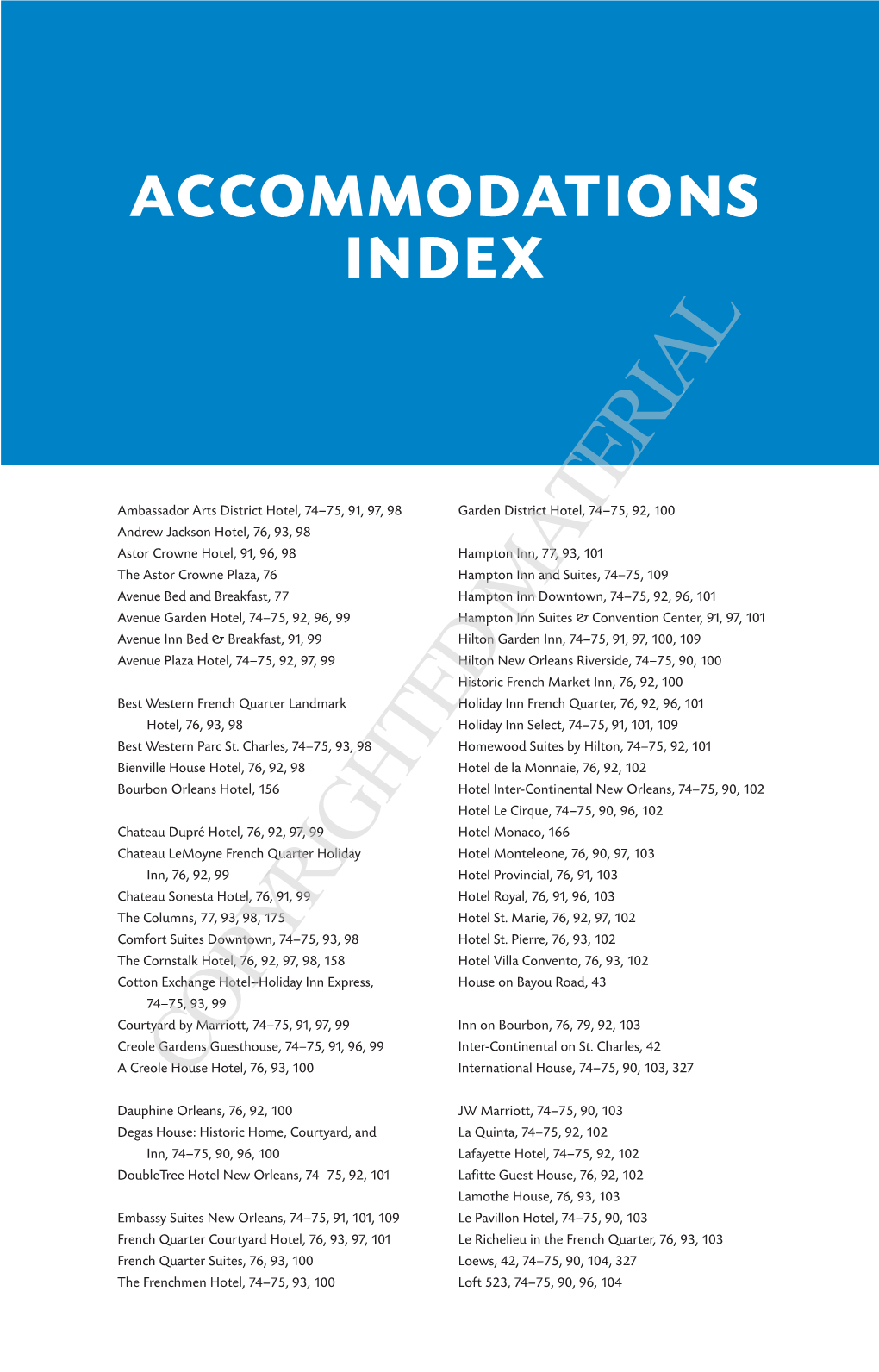 Restaurant Index