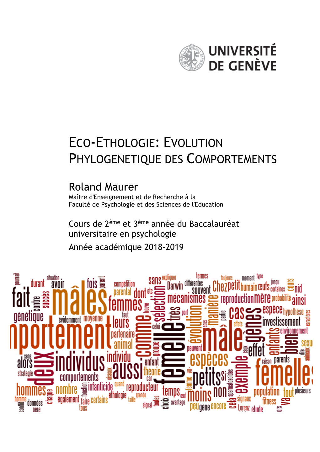 Roland Maurer -- Eco-Éthologie