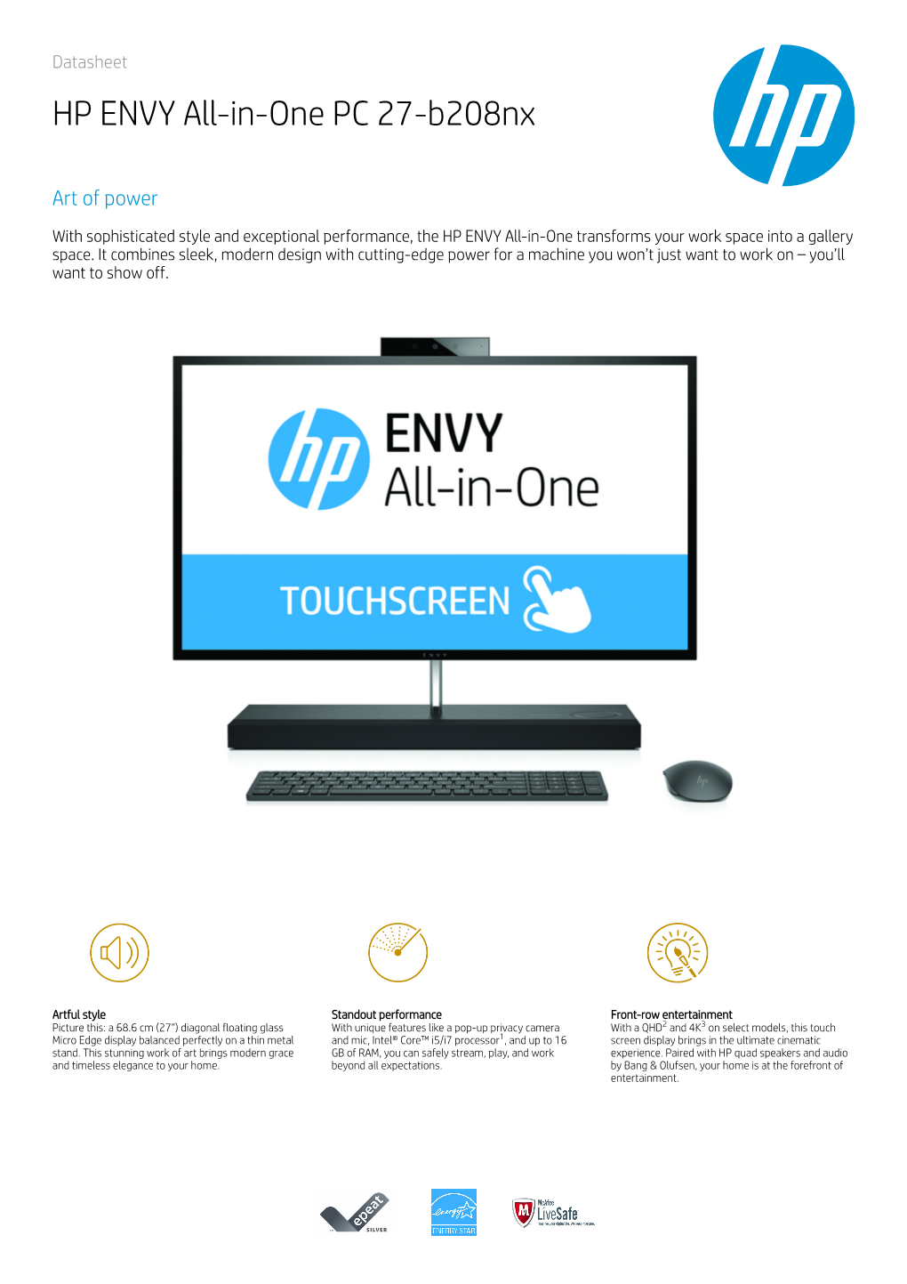 HP ENVY All-In-One PC 27-B208nx