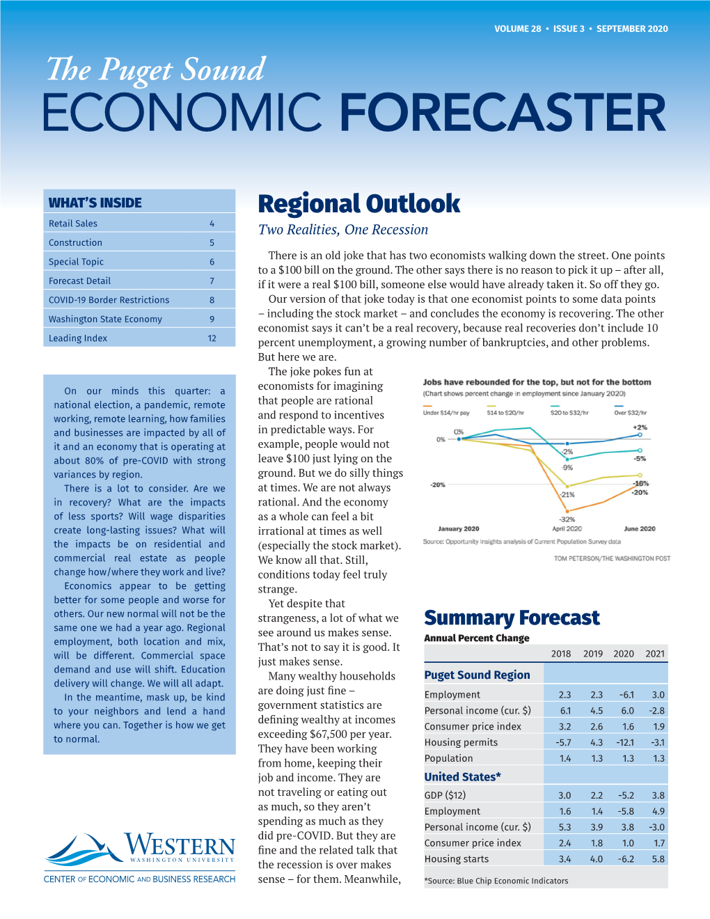 Regional Outlook Retail Sales 4 Two Realities, One Recession Construction 5 There Is an Old Joke That Has Two Economists Walking Down the Street