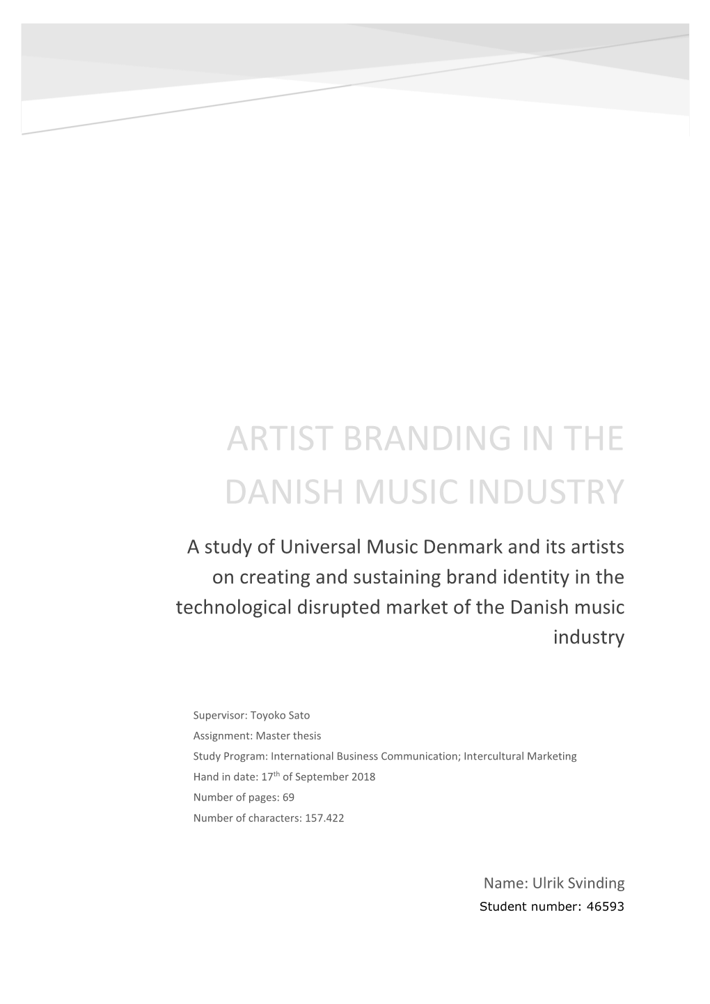 Artist Branding in the Danish Music Industry