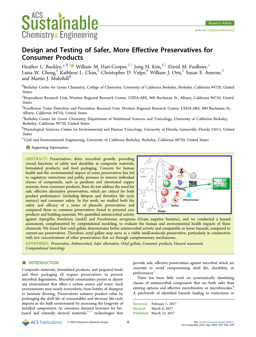 Design and Testing of Safer, More Effective Preservatives For