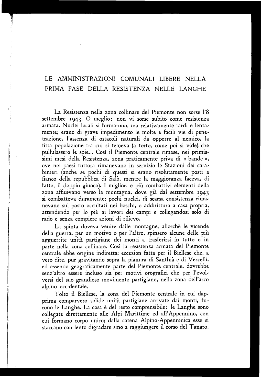 Le Amministrazioni Comunali Libere Nella Prima Fase Della Resistenza Nelle Langhe