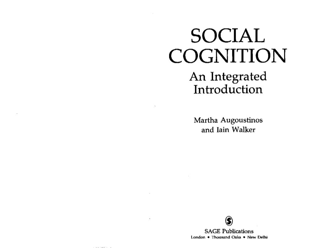 Augoustinos, Walker Social Cognition.Pdf