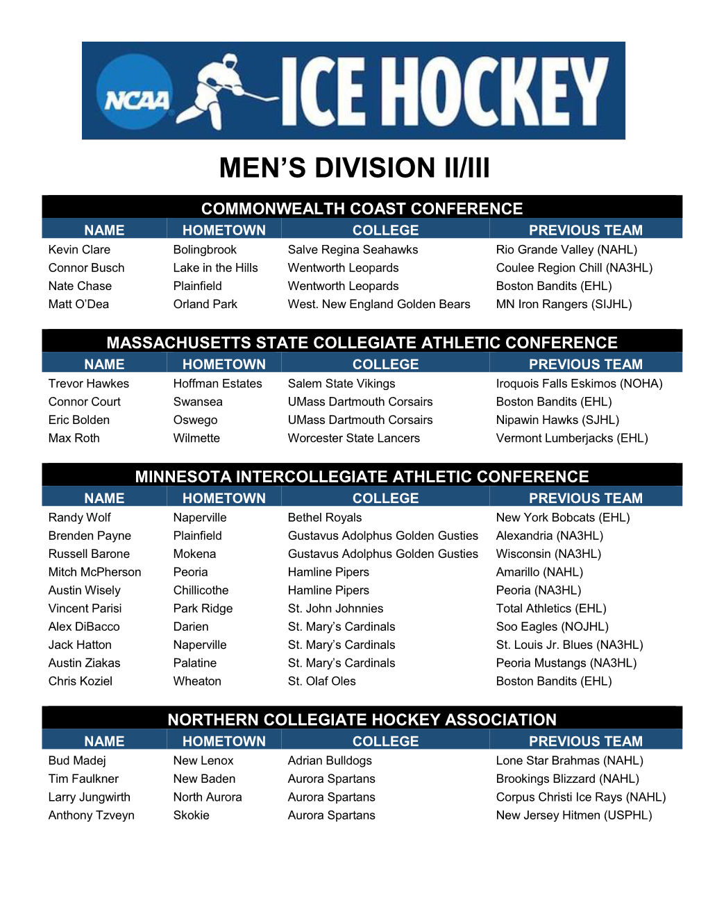 Men's Division Ii/Iii