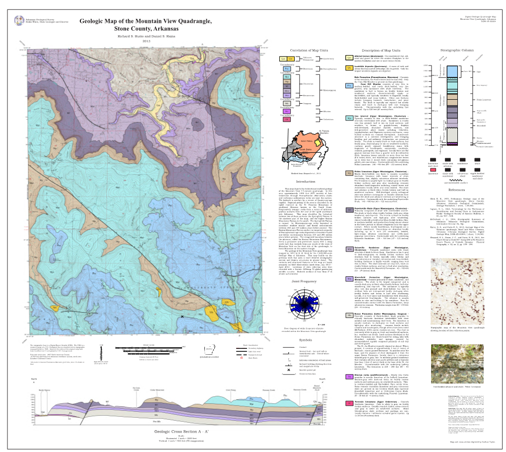 Geologic Map of the Mountain View Quadrangle, Stone County, Arkansas