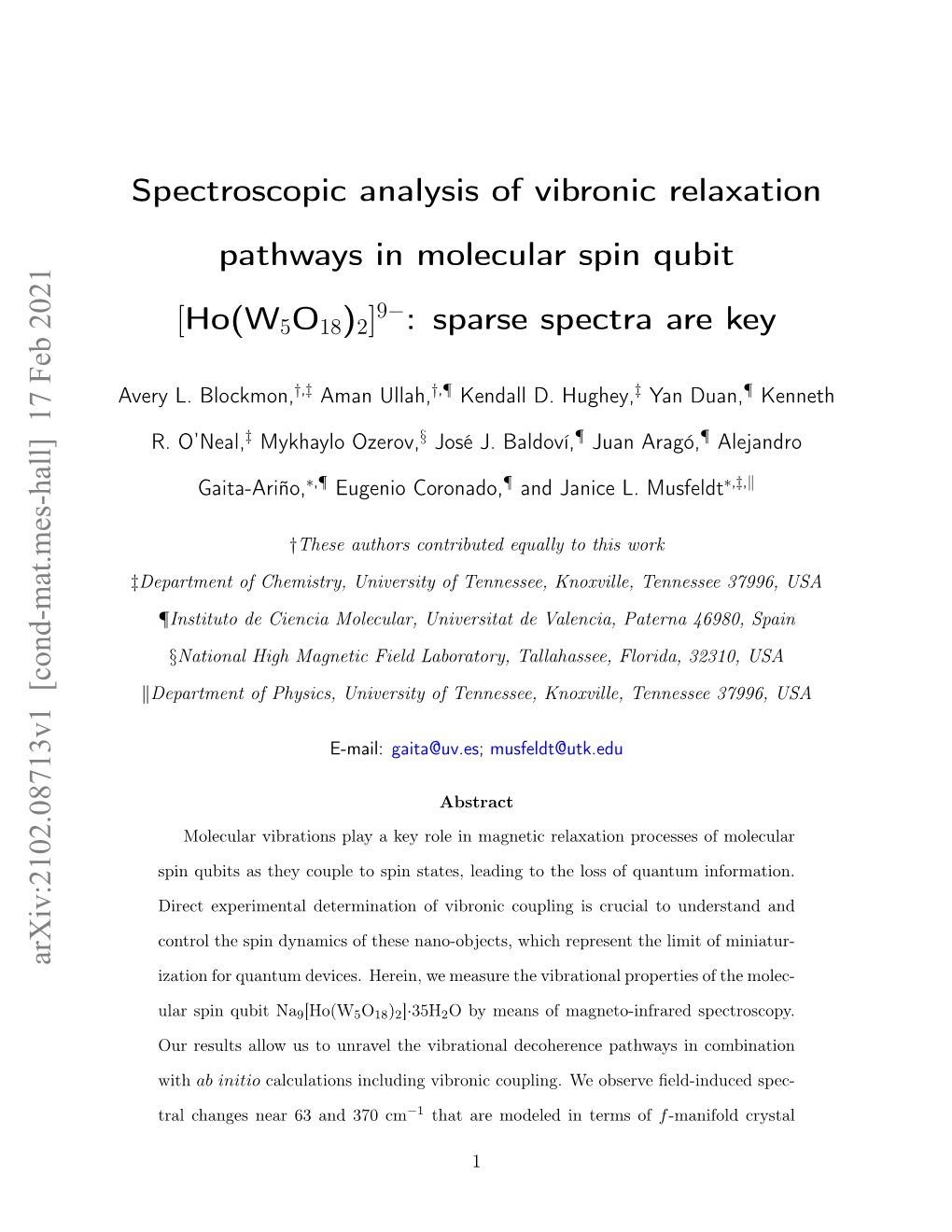 Spectroscopic Analysis of Vibronic Relaxation Pathways in Molecular Spin Qubit