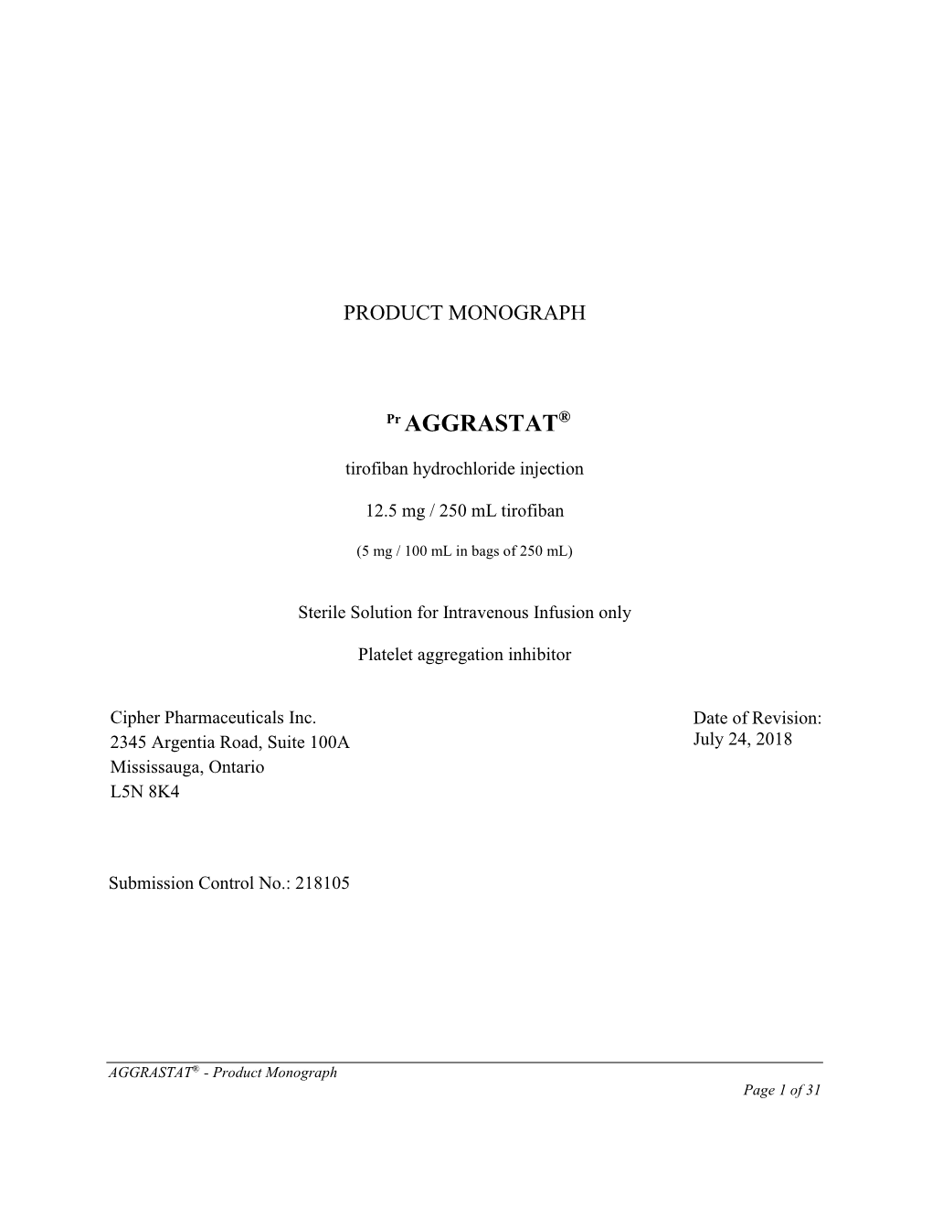 Product Monograph