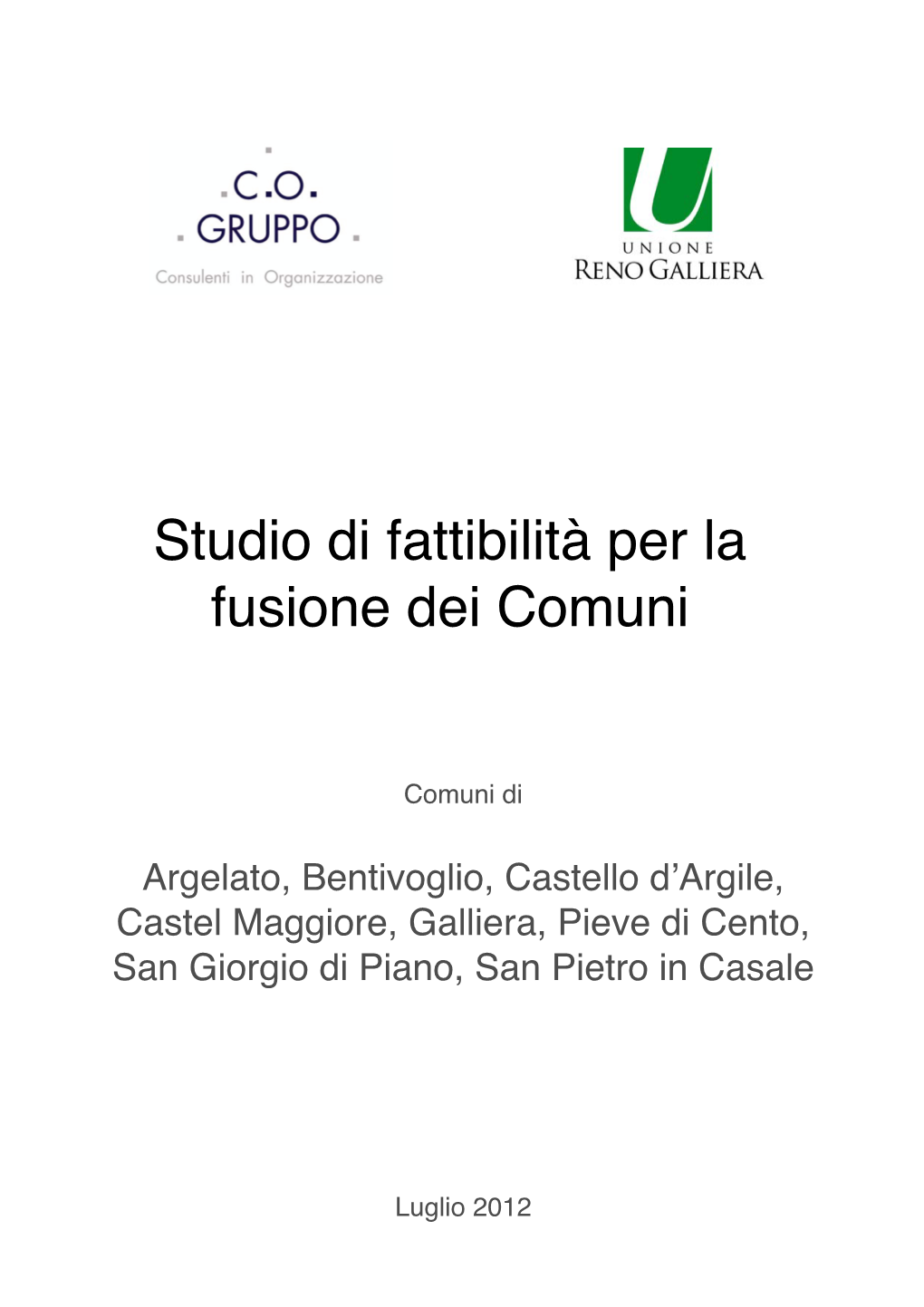 La Fusione Dei Comuni