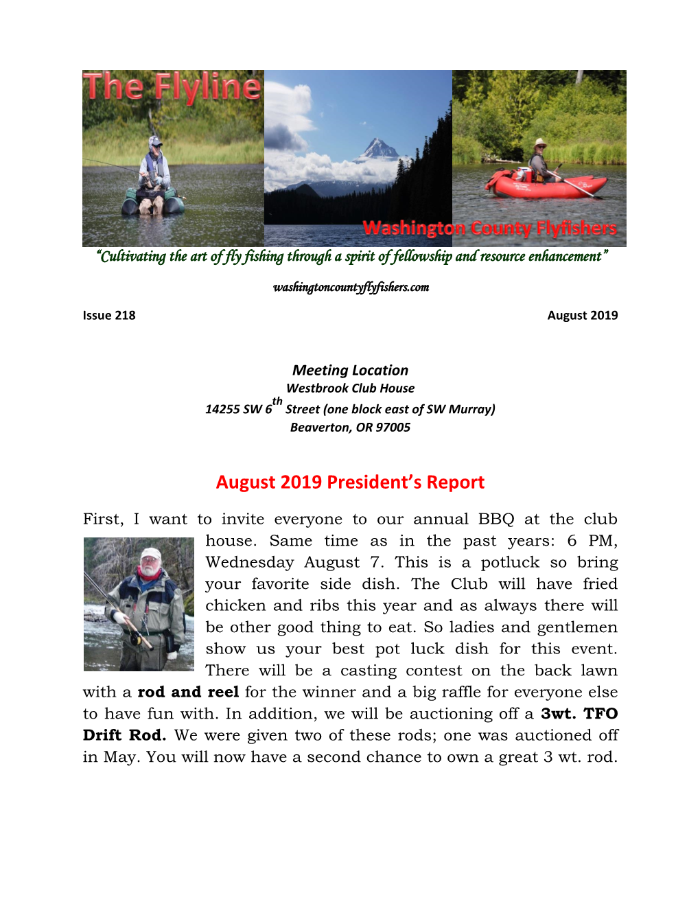 August 2019 President's Report