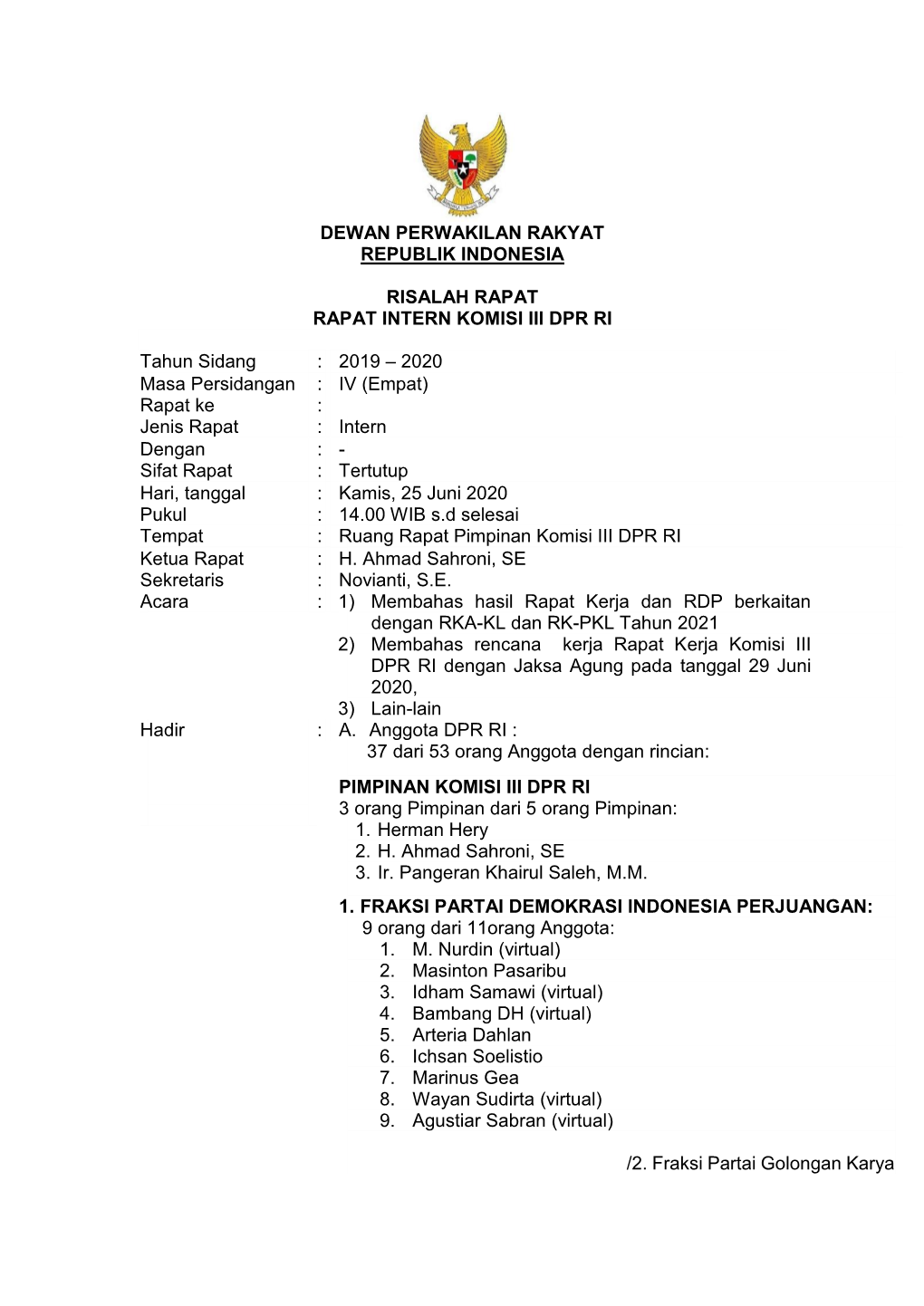 Dewan Perwakilan Rakyat Republik Indonesia