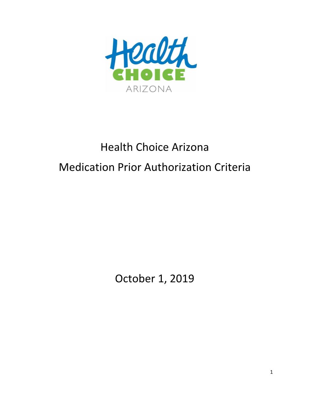 Health Choice Arizona Medication Prior Authorization Criteria October