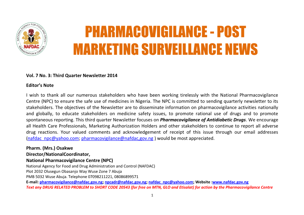 Pharmacovigilance - Post